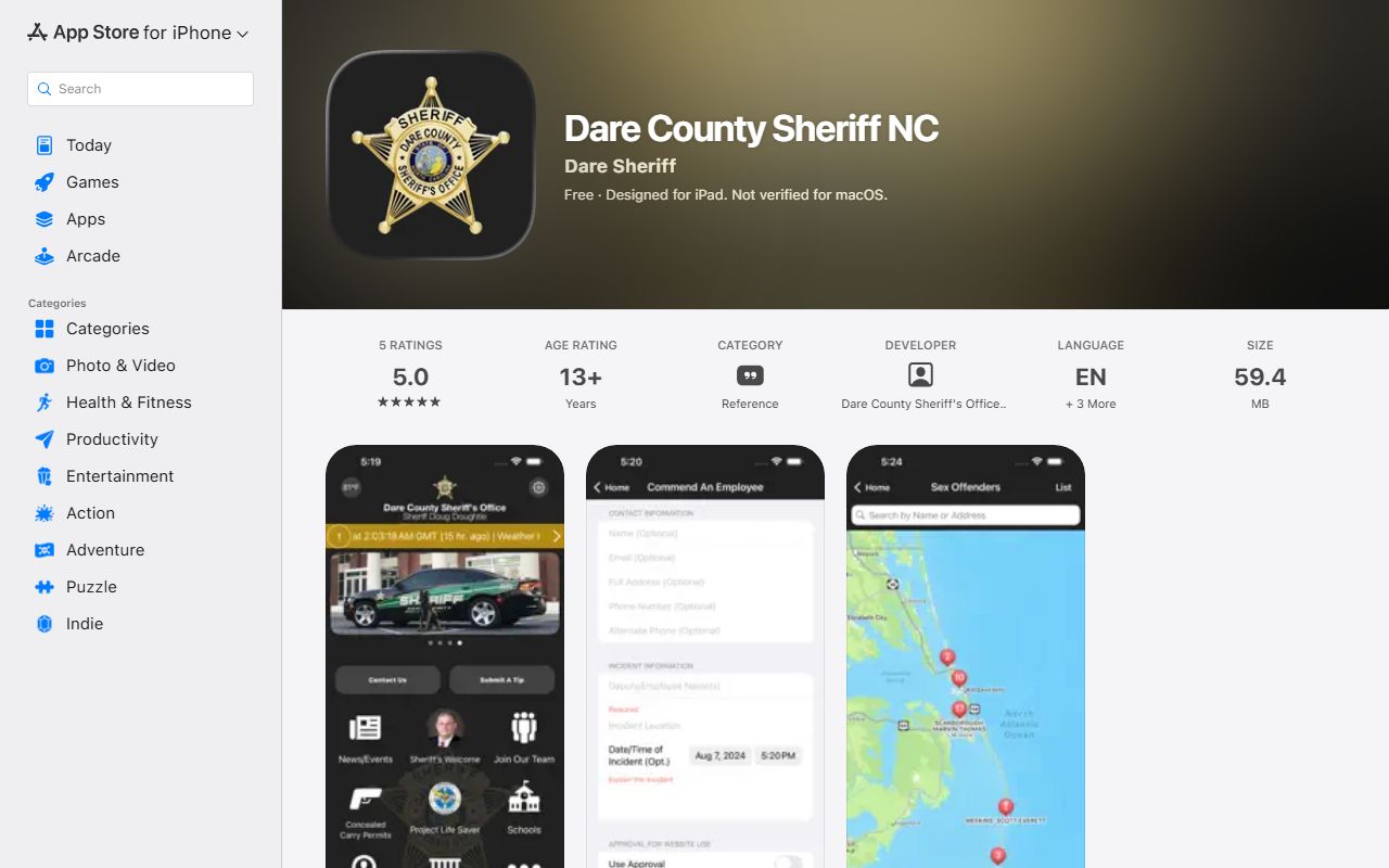 Dare County arrest records and court charges Apple app source