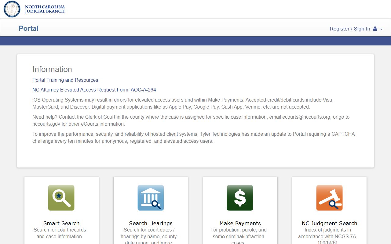 Dare County court records N.C. eCourts Portal search